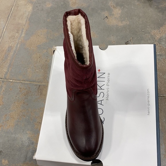 Women leather Aquaskin winter boot with wool - Picture 2 of 2